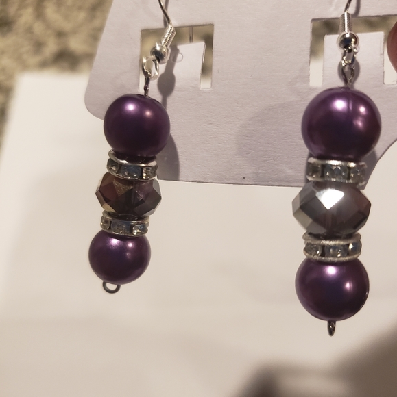 Purple pearls with crystals - Picture 4 of 4